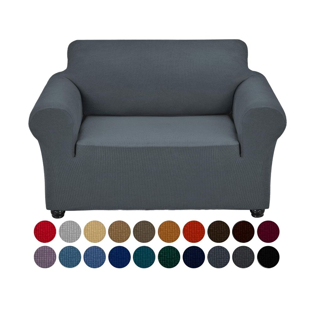 1-Piece Stretch Chair Couch Cover Armchair Slipcover Spandex Jacquard (Gray)